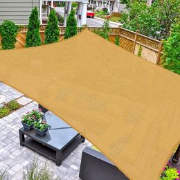 10' x 10' Square Sun Shade Sail UV Block Canopy for Outdoor,Sand (Color: Sand)