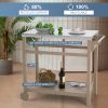 Outdoor Prep Cart Dining Table for Pizza Oven, Patio Grilling Backyard BBQ Grill Cart