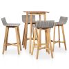 5 Piece Outdoor Dining Set Solid Acacia Wood