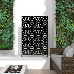 6.5 ft. H x 4 ft. W Laser Cut Metal Privacy Screen, 24"*48"*3 panels (Material: Galvanized steel, Color: Black)