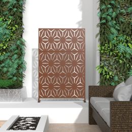 6.5 ft. H x 4 ft. W Laser Cut Metal Privacy Screen, 24"*48"*3 panels (Material: Galvanized steel, Color: brown)