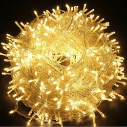 10M 100LED Fairy String Lights Waterproof Connectable Up to 100M Xmas Party Lamp (Color: Warm white)