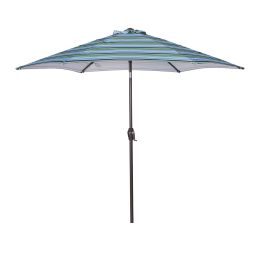 Outdoor Patio 8.6-Feet Market Table Umbrella with Push Button Tilt and Crank[Umbrella Base is not Included] (Color: Blue)