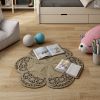 Natural Fiber Seagrass Wicker Rug Flower Shaped for Home Decoration