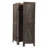 4-Panel Wood Privacy Room Divider Upscale Sycamore Solid Folding Wall Room Divider Screens Partial Partition for Room Division