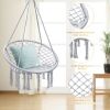 Comfortable And Safe Hanging Hammock Chair With Handwoven Macrame Cotton Backrest