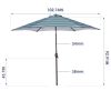 Outdoor Patio 8.6-Feet Market Table Umbrella with Push Button Tilt and Crank[Umbrella Base is not Included]