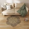 Natural Fiber Seagrass Wicker Rug Flower Shaped for Home Decoration