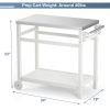 Outdoor Prep Cart Dining Table for Pizza Oven, Patio Grilling Backyard BBQ Grill Cart