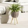 Wicker Planter Basket w Removable Legs for Indoor and Outdoor - All Weather Woven Flower Pots Cover , Planter Pot Container - Plant Stand