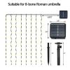 104 LEDs Solar-Powered String Light Fit 8-Rib 8/9/10ft Aluminum Outdoor Patio Umbrella