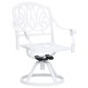 3 Piece Bistro Set Cast Aluminum White