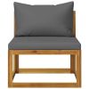 2 Piece Garden Sofa Set with Cushion Solid Acacia Wood