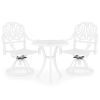 3 Piece Bistro Set Cast Aluminum White