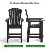 Patio Bar Stools Adirondack Arm Chairs Set of 2, All Weather Outdoor Furniture Wood-Like HDPE Deck Backyard Garden Dining Chairs, Beach Balcony Chair