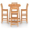 5 Piece Patio Bar Set Solid Acacia Wood