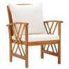 4 Piece Garden Lounge Set with Cushions Solid Acacia Wood