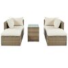 Backyard Pool Outdoor Furmiture 5-Piece Rattan Sectional Sofa Set