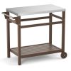 Outdoor Prep Cart Dining Table for Pizza Oven, Patio Grilling Backyard BBQ Grill Cart