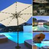 104 LEDs Solar-Powered String Light Fit 8-Rib 8/9/10ft Aluminum Outdoor Patio Umbrella