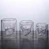 4 Size 25ml-250ml Beer Mug Double Bottom Glass Skull Crystal Cup Whiskey Glass Wine Cup