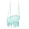 Comfortable And Safe Hanging Hammock Chair With Handwoven Macrame Cotton Backrest