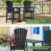 Patio Bar Stools Adirondack Arm Chairs Set of 2, All Weather Outdoor Furniture Wood-Like HDPE Deck Backyard Garden Dining Chairs, Beach Balcony Chair