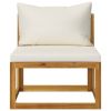 2 Piece Garden Sofa Set with Cushion Solid Acacia Wood