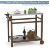 Outdoor Prep Cart Dining Table for Pizza Oven, Patio Grilling Backyard BBQ Grill Cart