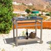 Outdoor Prep Cart Dining Table for Pizza Oven, Patio Grilling Backyard BBQ Grill Cart