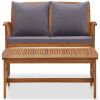 2 Piece Garden Lounge Set with Cushions Solid Acacia Wood