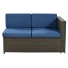 9 Piece Rattan Sectional Seating Group with Cushions and Ottoman, Patio Furniture Sets, Outdoor Wicker Sectional