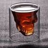 4 Size 25ml-250ml Beer Mug Double Bottom Glass Skull Crystal Cup Whiskey Glass Wine Cup