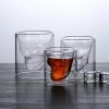 4 Size 25ml-250ml Beer Mug Double Bottom Glass Skull Crystal Cup Whiskey Glass Wine Cup